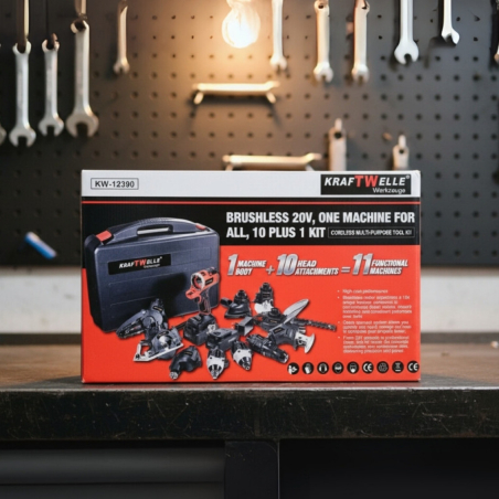 Състав на комплекта:  Акумулаторна бормашина с ударна функция Патронник 2-13 мм, 50 Nm въртящ момент, 19+2 степени, скорост 0-350/1400 об/мин, 0-4550/18 уд/мин.  Акумулаторен ударен винтоверт 1/4