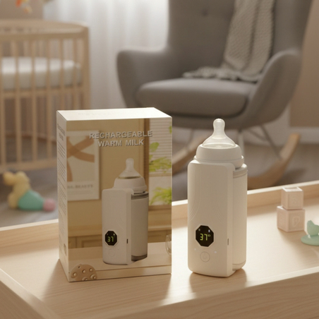 Безжичен подгревател за бебешко шише с дисплей и 6 температурни степени