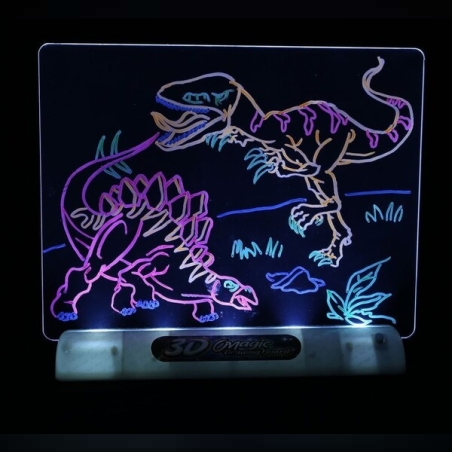 Магическа светеща 3D дъска за рисуване с цветни маркери – забавление и творчество