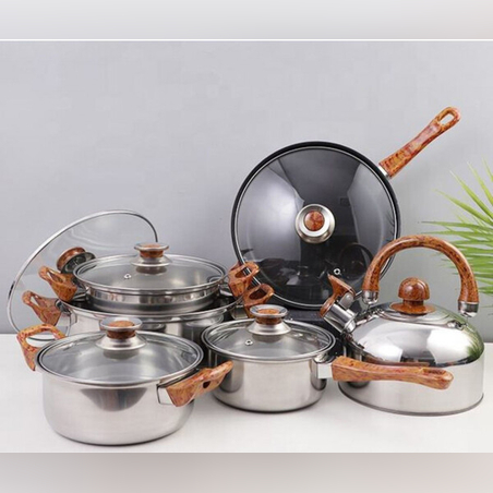 Кухненски комплект за готвене 12 части с охлаждащи дръжки