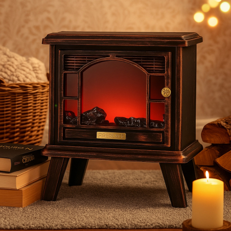 Ретро камина с ефект на пламък за уют и атмосфера навсякъде