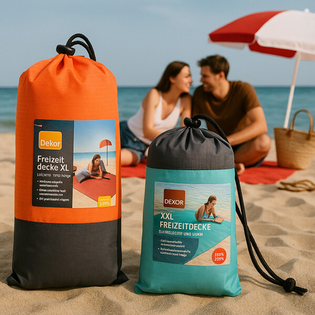 XXL одеяло за плаж и пикник 240x220 см с колчета за забиване
