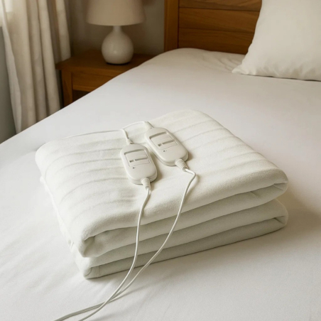 Електрическо двойно одеяло Rosberg RS8510AD, размер 160×140 см, мощност 2×60W и LED индикатор