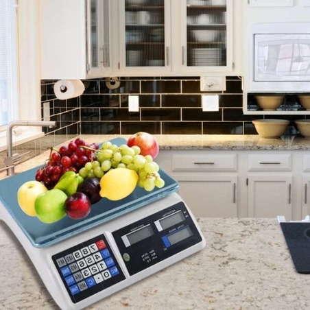 Кухненска везна с калкулатор, 40 кг, LCD дисплей, водоустойчива платформа