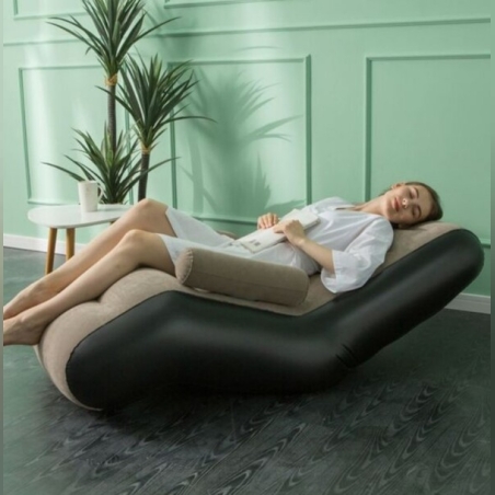 Удобен надуваем S-образен шезлонг с подлакътници за релакс и комфорт