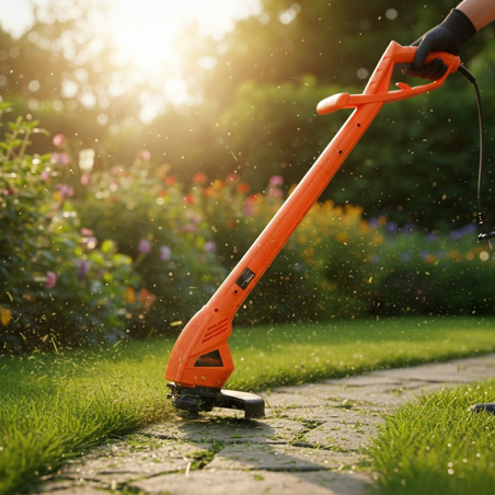 Електрически тример за трева 800W, лек и тих уред за прецизно поддържане на малки и средни градини
