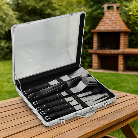 Луксозен комплект от 11 инструмента за барбекю в