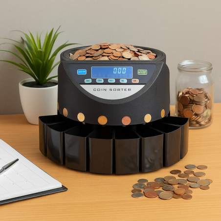 Електрическа броячна машина за монети и в евро