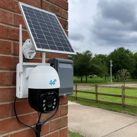 Соларна 10MP 4G PTZ камера с детектор за движение и двупосочно аудио