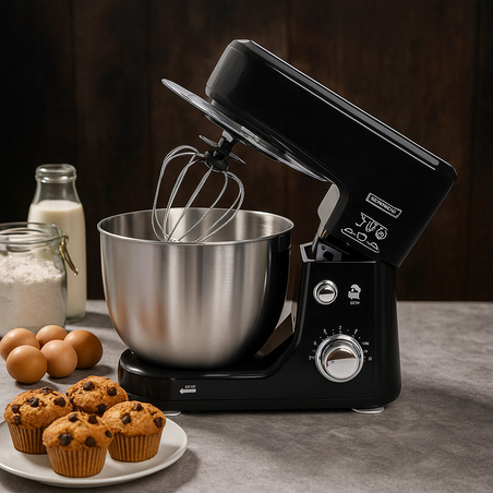 Планетарен кухненски миксер Royalty Line RL-PKM-700.472.2S за ефективно разбиване и смесване на тесто и кремове