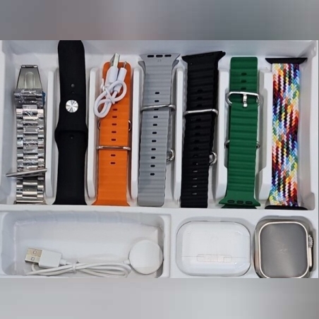 Смарт часовник P9 със слушалки и 7 различни каишки за персонализиран стил