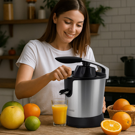 Електрическа сокоизстисквачка за цитрусови плодове Royalty Line RL-CPE85 – свеж сок лесно и бързо у дома