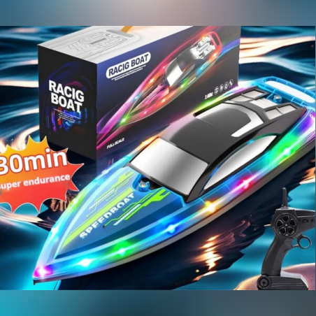 Високоскоростна акумулаторна RC лодка с дистанционно управление и двоен витло