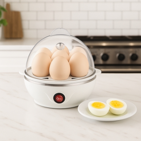 Яйцеварка с пара за 7 или 14 яйца с вграден таймер за лесно и прецизно варене