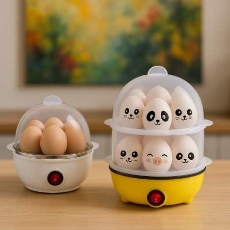 Яйцеварка с пара за 7 или 14 яйца с вграден таймер за перфектно сварени яйца