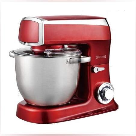 Планетарен миксер RL-PKM2100 RED с 2100W мощност, 7.5L купа, 6 скорости и функция Pulse за лесно разбиване и смесване