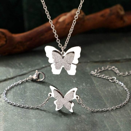 Комплект колие и гривна от медицинска стомана