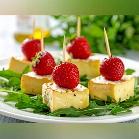 ЗАПЕЧЕН КАМЕМБЕР С РУКОЛА И ПРЯСНА ЯГОДА - 10 БР.