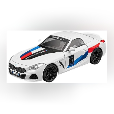 Метална кола с отварящи се врати и капаци светлини и звуци BMW Z4 M40i Motorsport 1:24