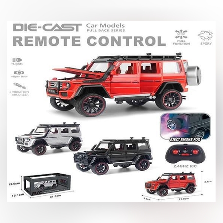 Метален джип Mercedes G-Class с радиоконтрол пушек и отварящи се врати – 1:22