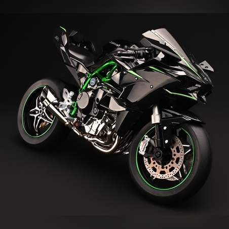 Мотор Kawasaki Ninja H2R 1:6 с пушек