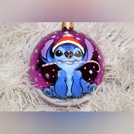 Стъклена коледна играчка - Стич