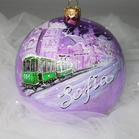 Стъклена коледна играчка - София