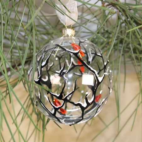 Стъклена коледна играчка - Птици