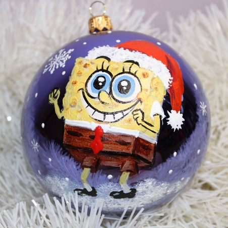 Стъклена коледна играчка - SpongeBob