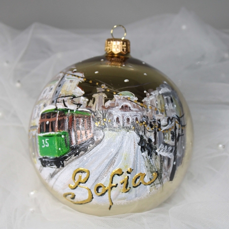 Стъклена коледна играчка - София