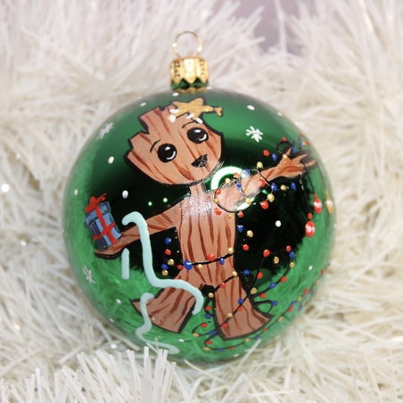 Стъклена коледна играчка - baby Groot