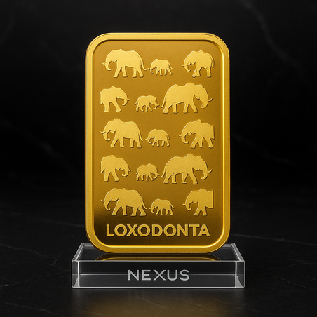 Златно кюлче 1 унция Rand Refinery Loxodonta (999.9)