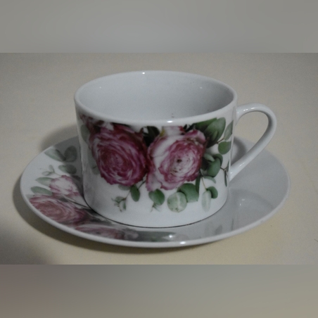 Сервиз за капучино с роза