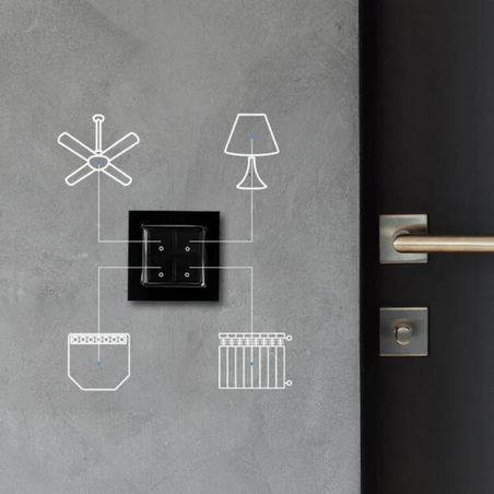 Shelly Wall Switch with 4 Buttons Black