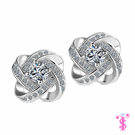 Cercei  Infinity Spark – Argint 925, Zirconiu Strălucitor, Placare Rodiu, Design Elegant Tip Infinity