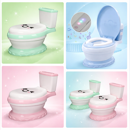 Olita copii 3 in 1 cu muzica, tip toaleta + reductor WC si treapta  | Olita educationala bebe 12 luni+