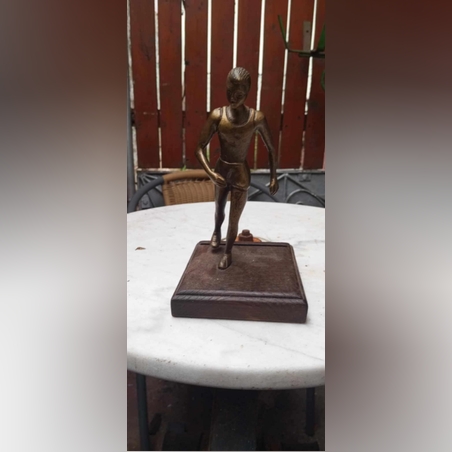 Statueta fin bronz masiv antichizat