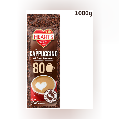Cappuccino Hearts Chocolate 1 KG