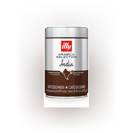 8. Cafea boabe Illy Arabica selection India 250 gr