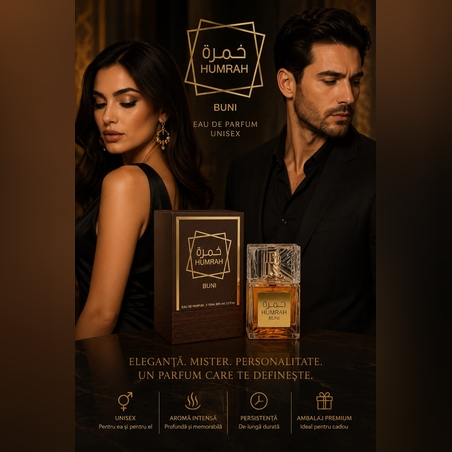 HUMRAH BUNI – Eau de Parfum Unisex 100 ml Eleganță orientală. Rafinament autentic. Prezență memorabilă.