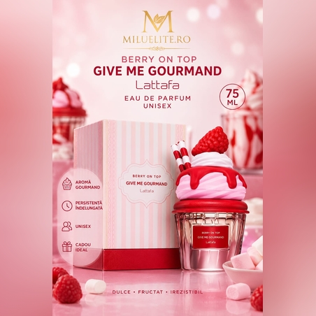 Apa de Parfum Lattafa, Berry On Top - Give Me Gourmand, Unisex, 75ml