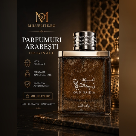 Lattafa Oud Najdia Eau de Parfum – Parfum Arabesc Original, Unisex, Aromă Oriental-Lemnosa, Persistență Îndelungată