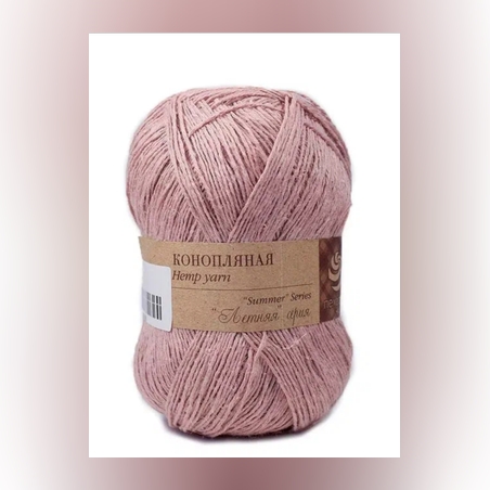 Пряжа Пехорка Конопляная 50гр280м70%хл.30% кон.цв.1004 роза