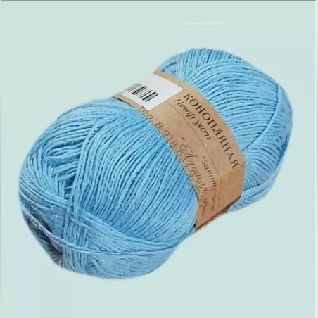 Пряжа Пехорка Конопляная 50гр 280м 70%хл. 30% кон. цв.005 голубой