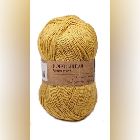 Пряжа Пехорка Конопляная 50гр280м70%хл.30% кон.цв.447 горчица