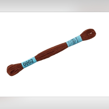 Мулине Фирма Гамма 8 метр 100% хлопок цв. 0002  коричневый DMC 300