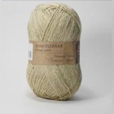 Пряжа Пехорка Конопляная 50гр 280м 70%хл. 30% кон. цв.1000 конопля