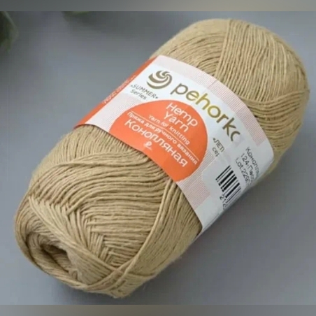 Пряжа Пехорка Конопляная 50гр 280м 70%хл. 30% кон. цв.124 песочный