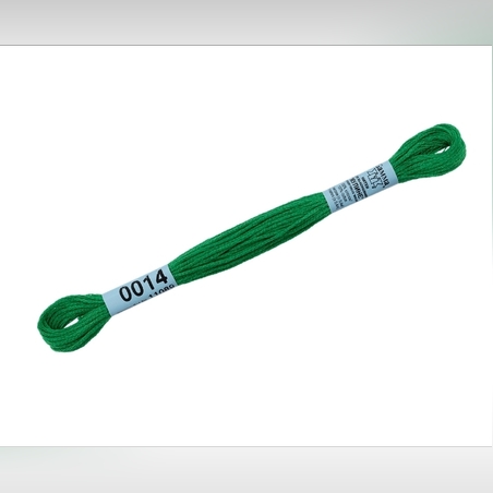 Мулине Фирма Гамма 8 метр 100% хлопок цв. 0014 ярко зеленый  DMC 700