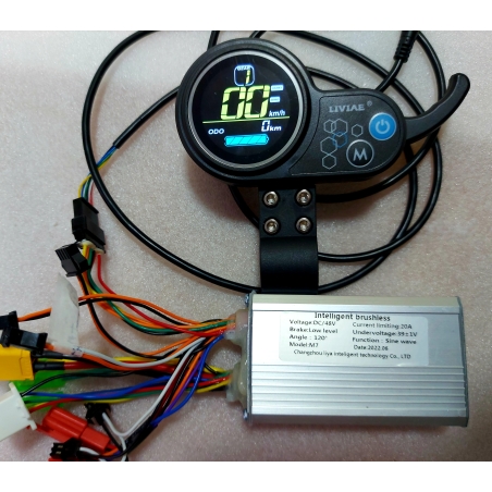  Синусный контроллер для Kugou м3,м4,maxspeed- LIVID /48v; 20A+2A + цветной led дисплей с клавишей акселератора.